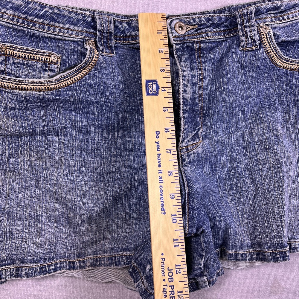 Faded Glory Stretch Zipper Pocket Mid Rise Denim Jean Shorts Womens 18 Denim - Picture 5 of 11